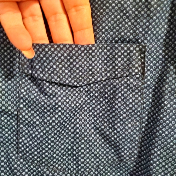 Men's Navy Patterned Polo by Hudson & Barrow - Picture 3 of 6